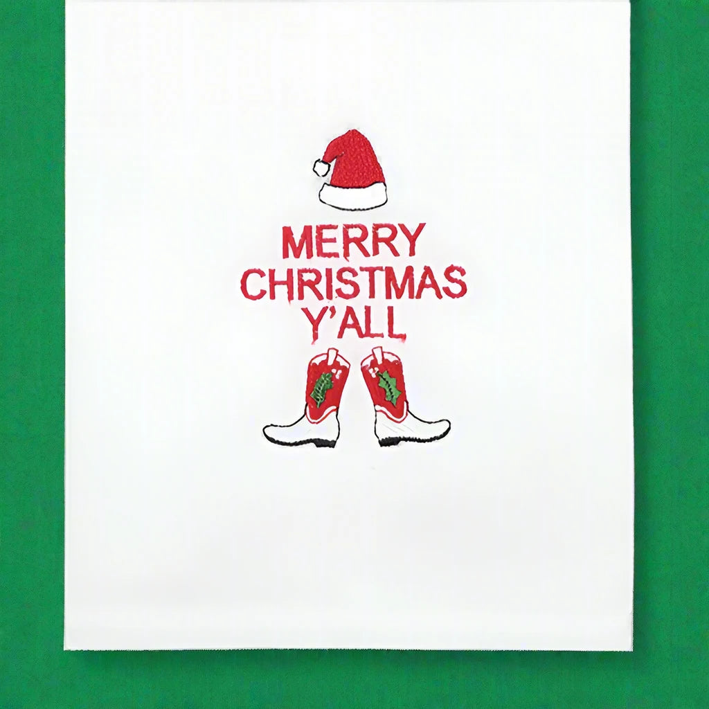 Merry Christmas Y'all Dish Towel