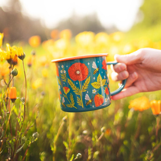 Buzzing Garden Enamel Mug