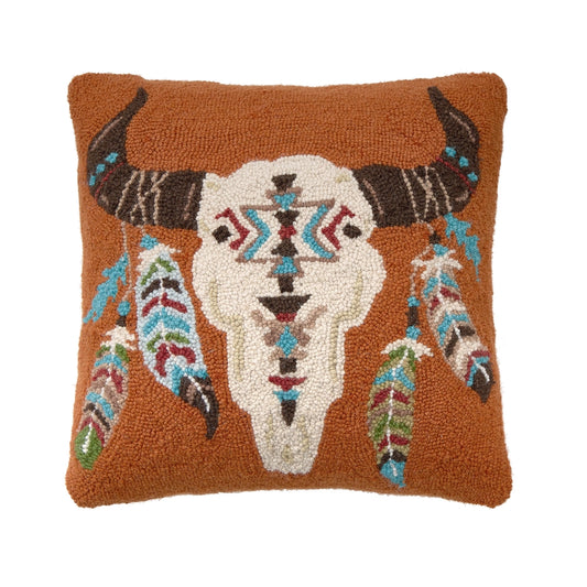 Cow Skull Feathers Cushion PRE ORDER