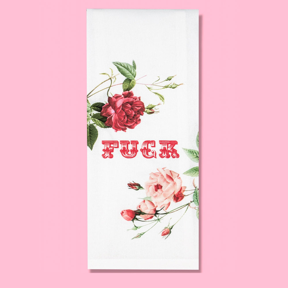 Fuck Rose Dish Towel