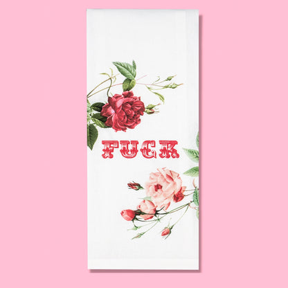 Fuck Rose Dish Towel
