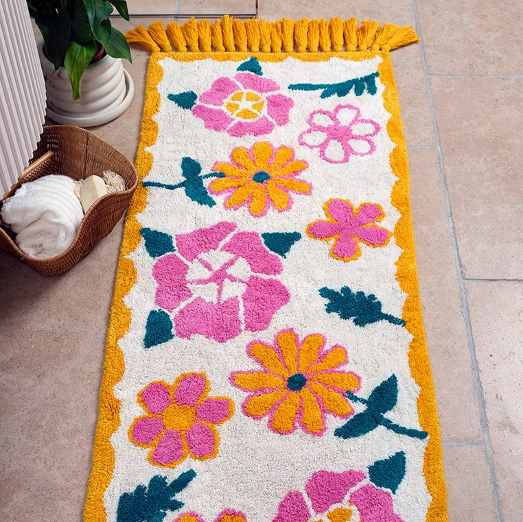 Lemonade Pink & Mustard Floral Handmade Runner