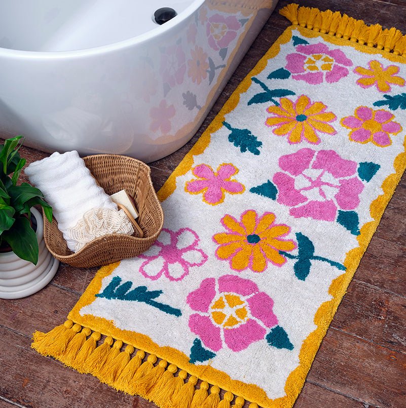 Lemonade Pink & Mustard Floral Handmade Runner