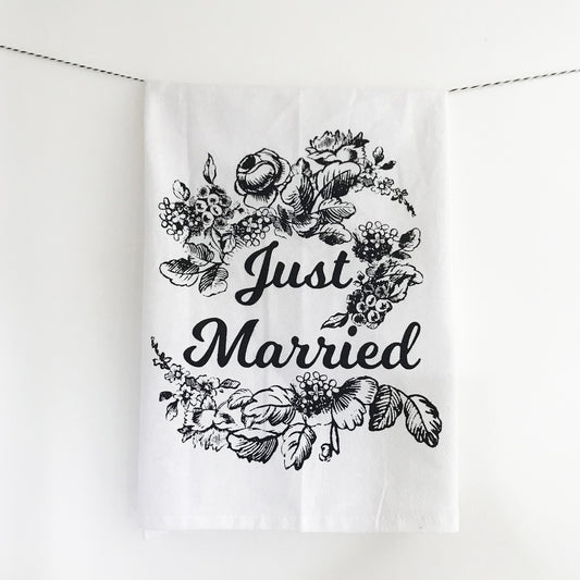 Just Married Dish Towel