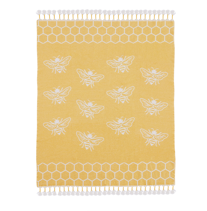 Honey Queen Bee Throw Blanket